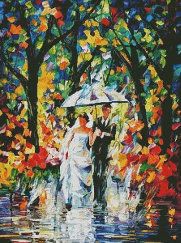 Wedding Under the Rain by Artecy printed cross stitch chart